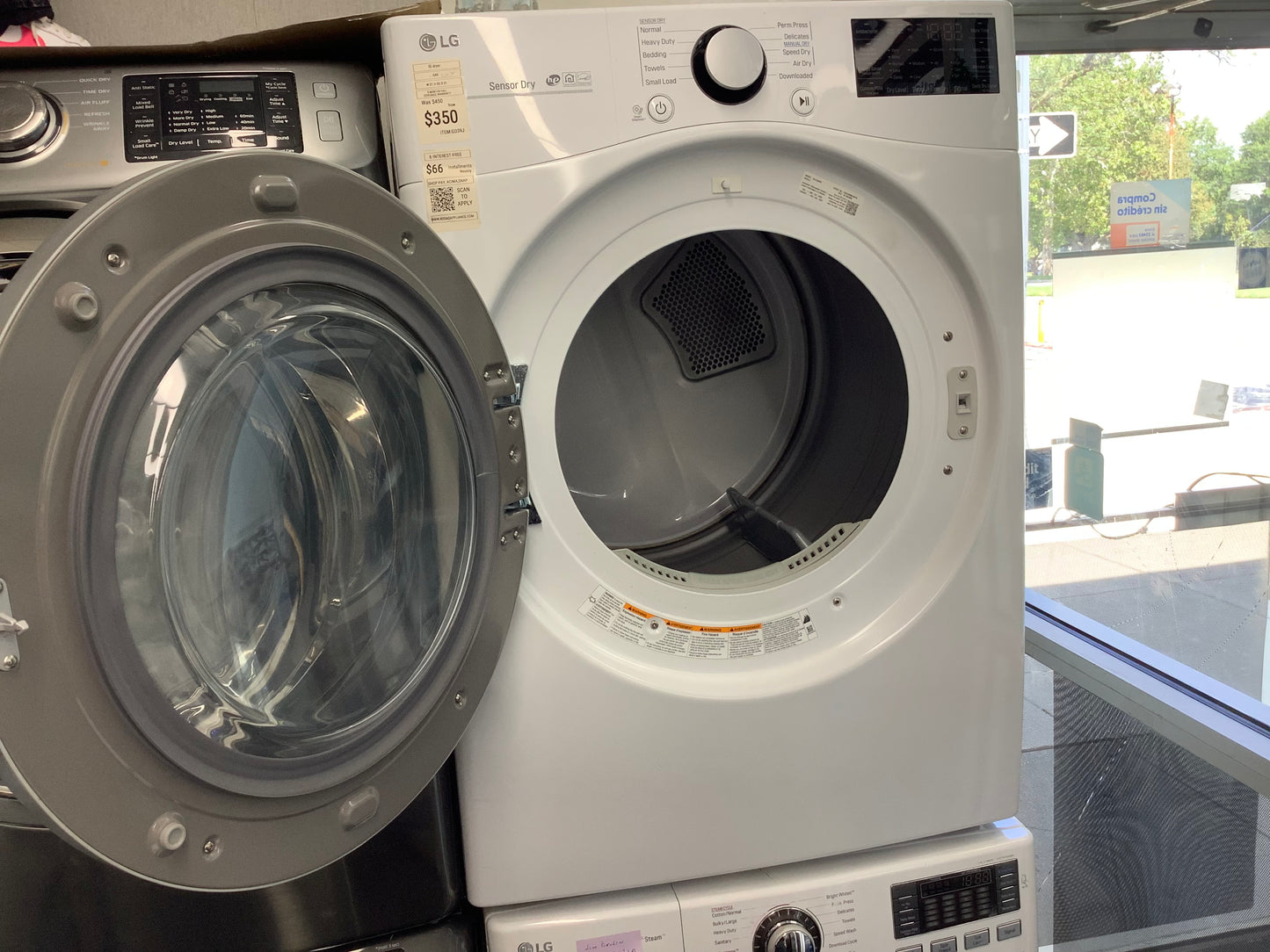 LG front load electric dryer 220v large capacity stackable 27”