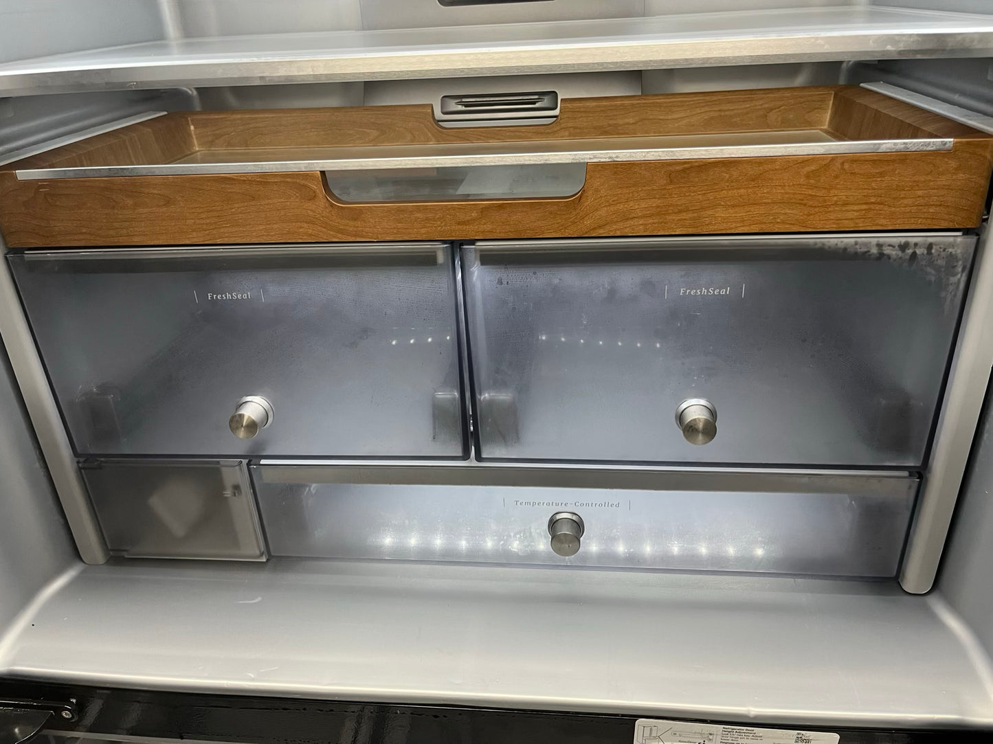 ^ Item: #RF94B Kitchen-Aid french door refrigerator counter deth slate stainless steel w/ ice maker 36” in