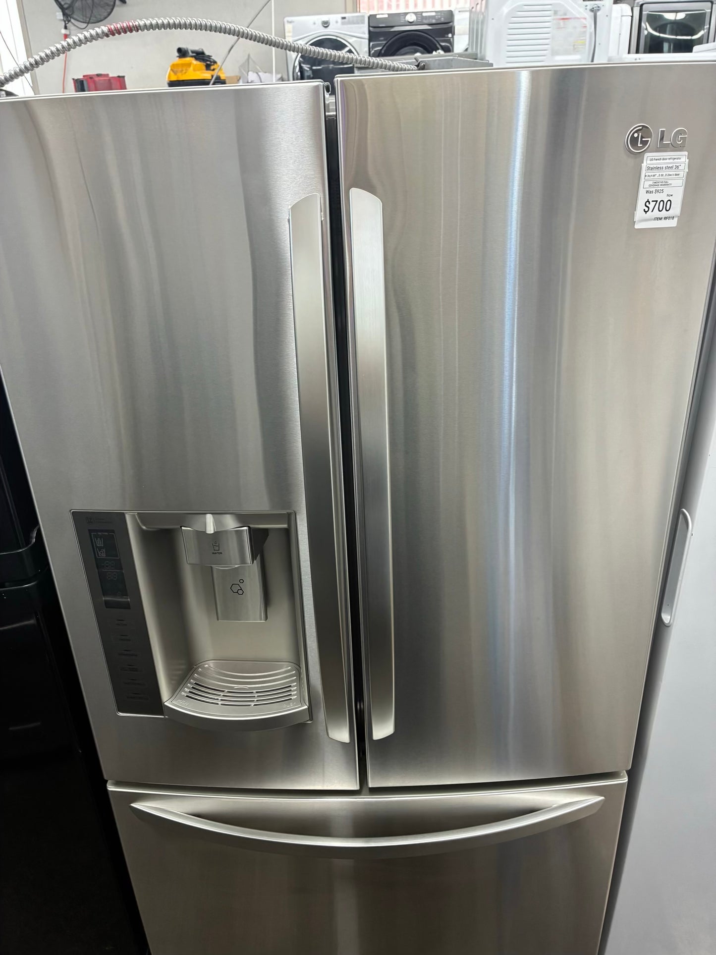 LG French door refrigerator slate stainless steel 36”