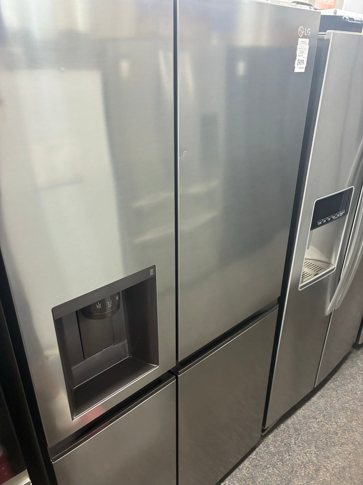 LG side by side refrigerator stainless steel 36” ice maker water dispenser ice maker