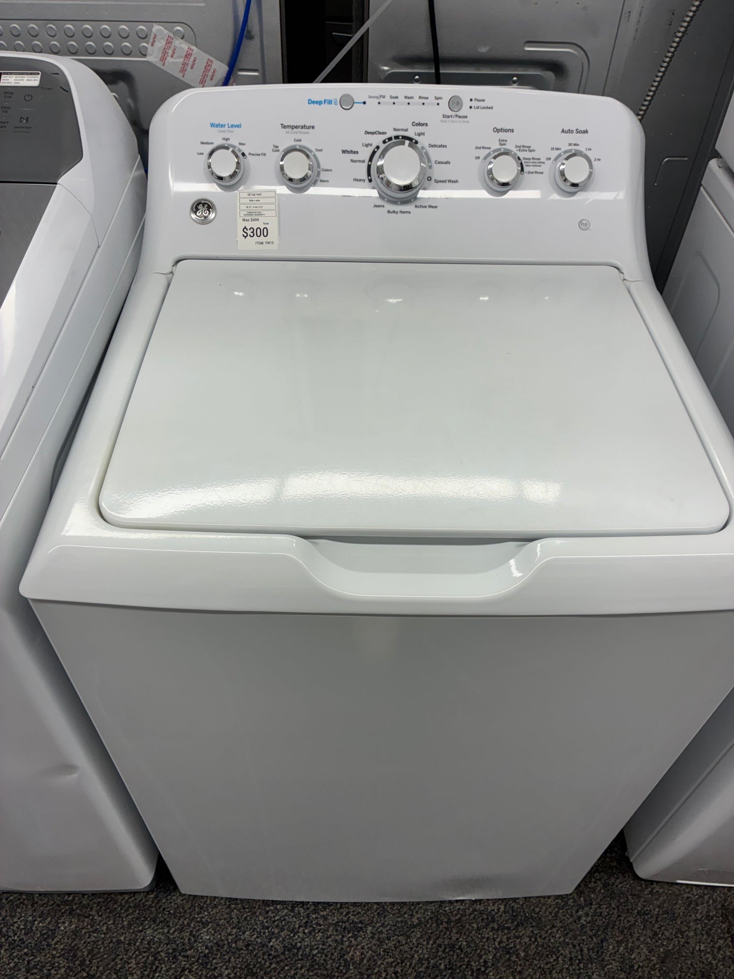 GE top load washer large capacity side x side 27”