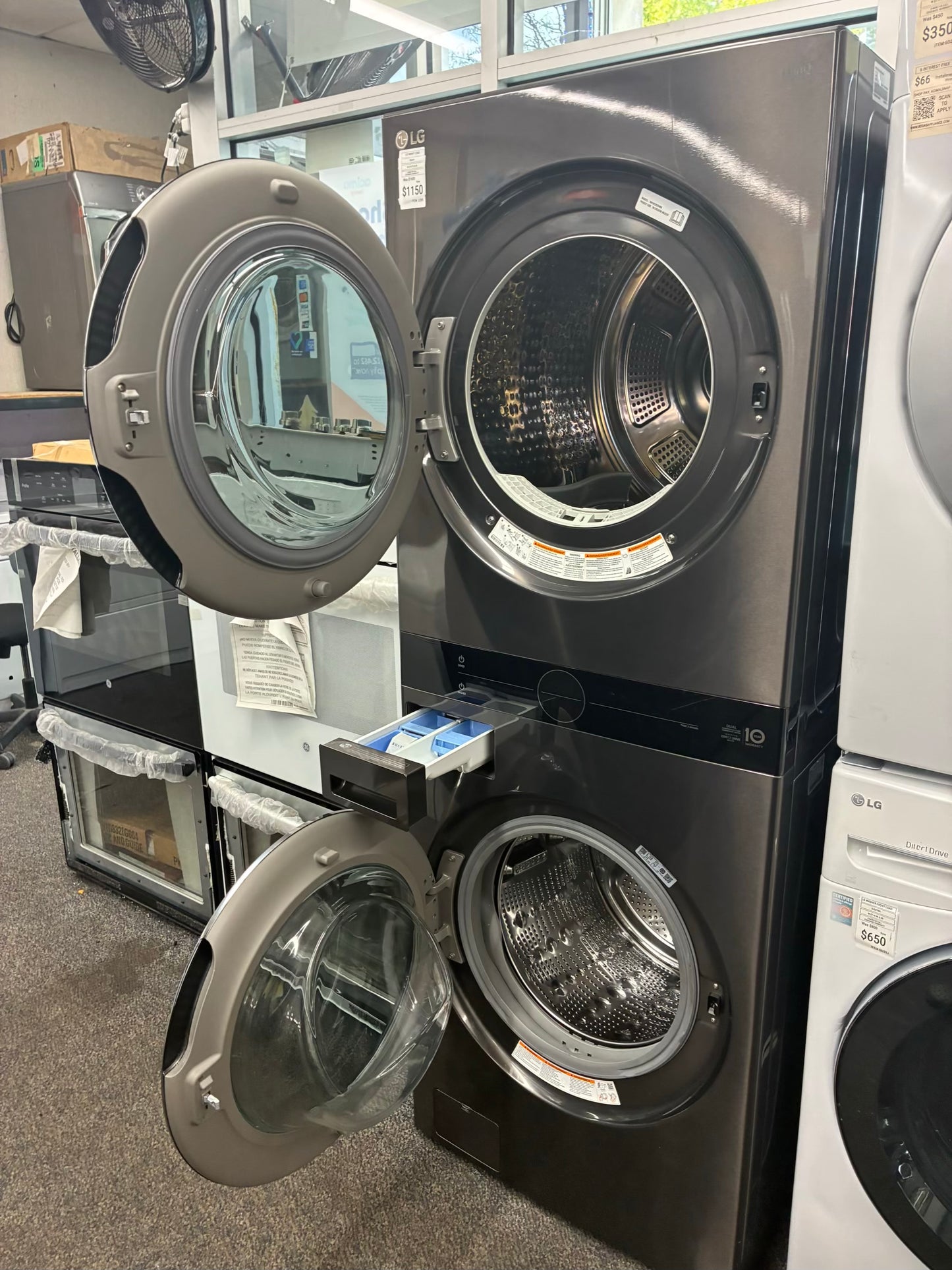 LG laundry center washer and dryer set ELECTRIC 27” ventless