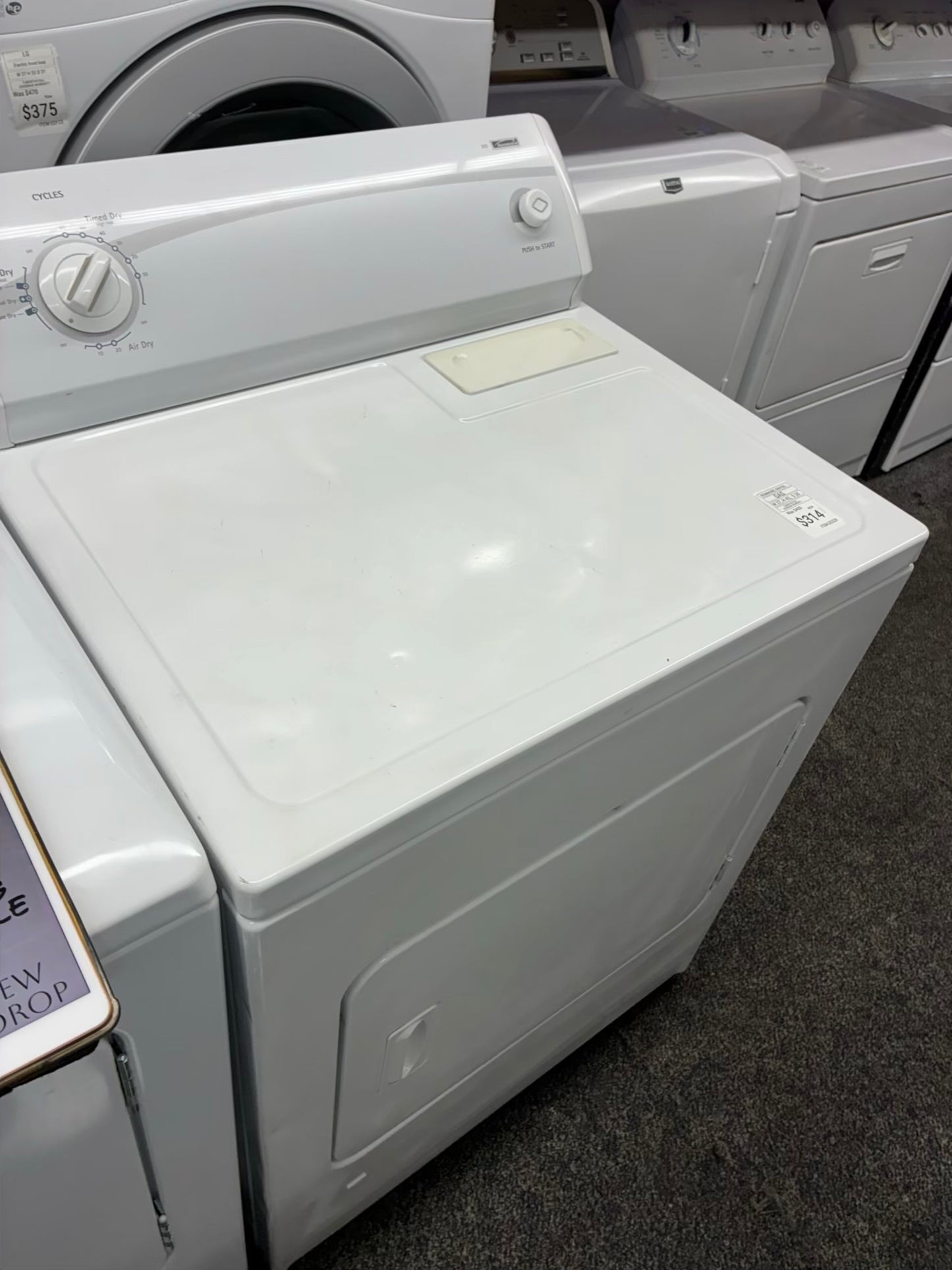 Kenmore gas dryer 27” large capacity white