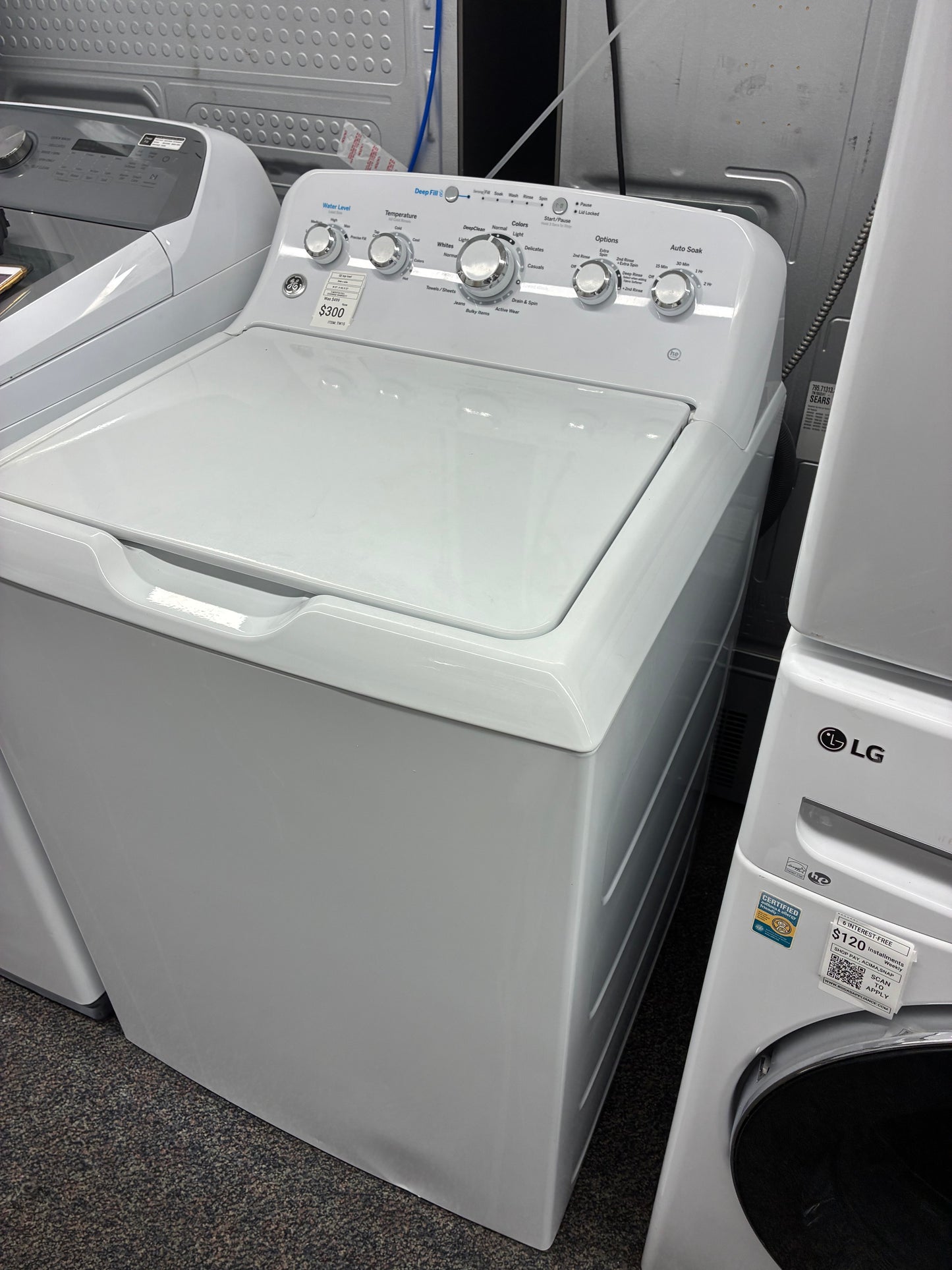 GE top load washer large capacity side x side 27”