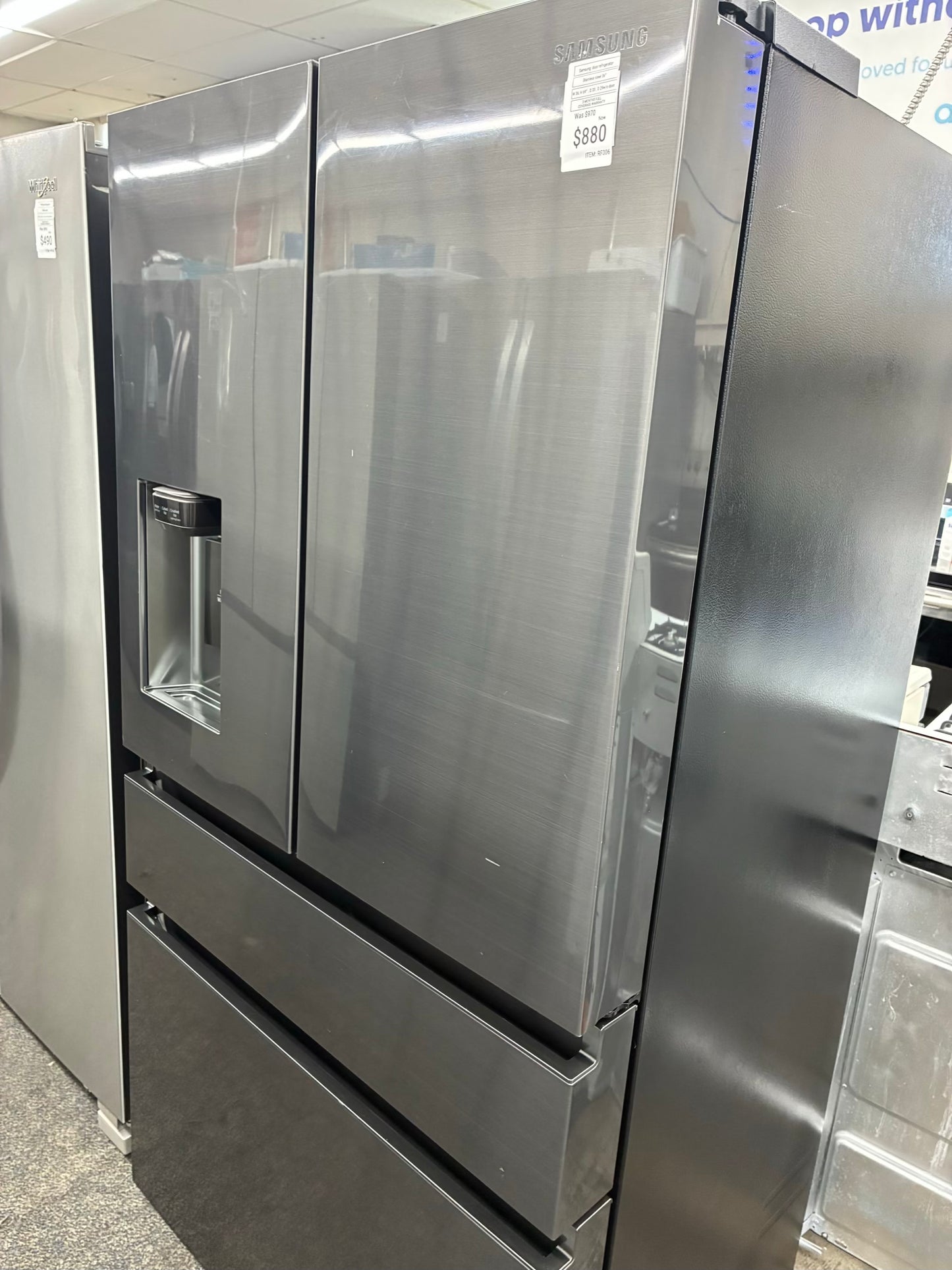 Samsung French 4 door refrigerator slate stainless steel 36” counter depth