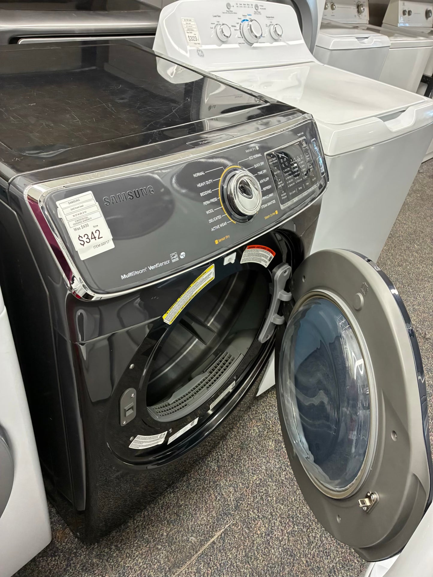 Samsung gas dryer 27” large capacity slate