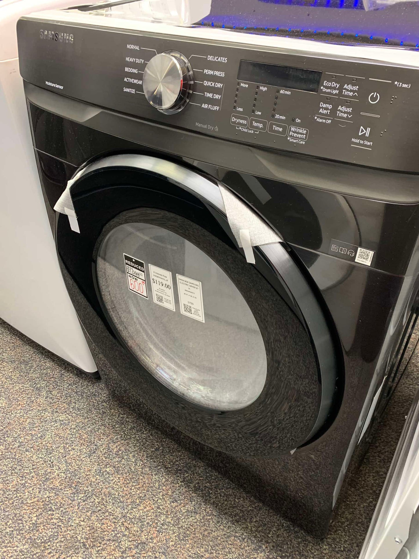 ⚡️CYBER MONDAY ★ Samsung open box 7.5 cu. ft. Smart ELECTRIC Dryer in Brushed Black with Steam Sanitize+ and Sensor Dryer D750