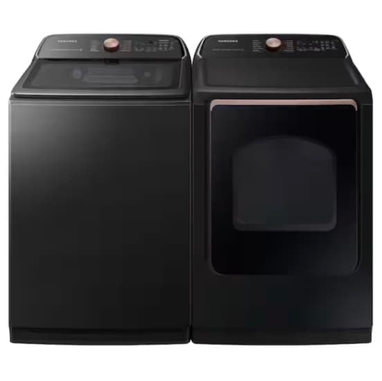 🔥 HOT DEAL
★
Samsung Open Box 5.5 cu. ft. Smart High-Efficiency Top Load Washer with Impeller and Auto Dispense System & Samsung 7.4-cu ft Reversible Side Swing Door electric-Dryer Brushed Black, ENERGY STAR WD816