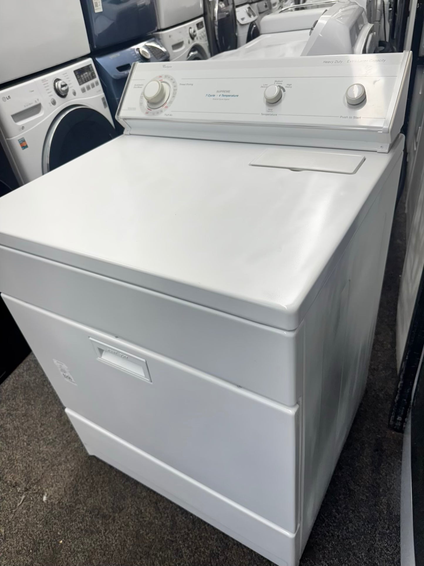 Whirpool supreme heavy duty extra large capacity electric dryer 220vlt