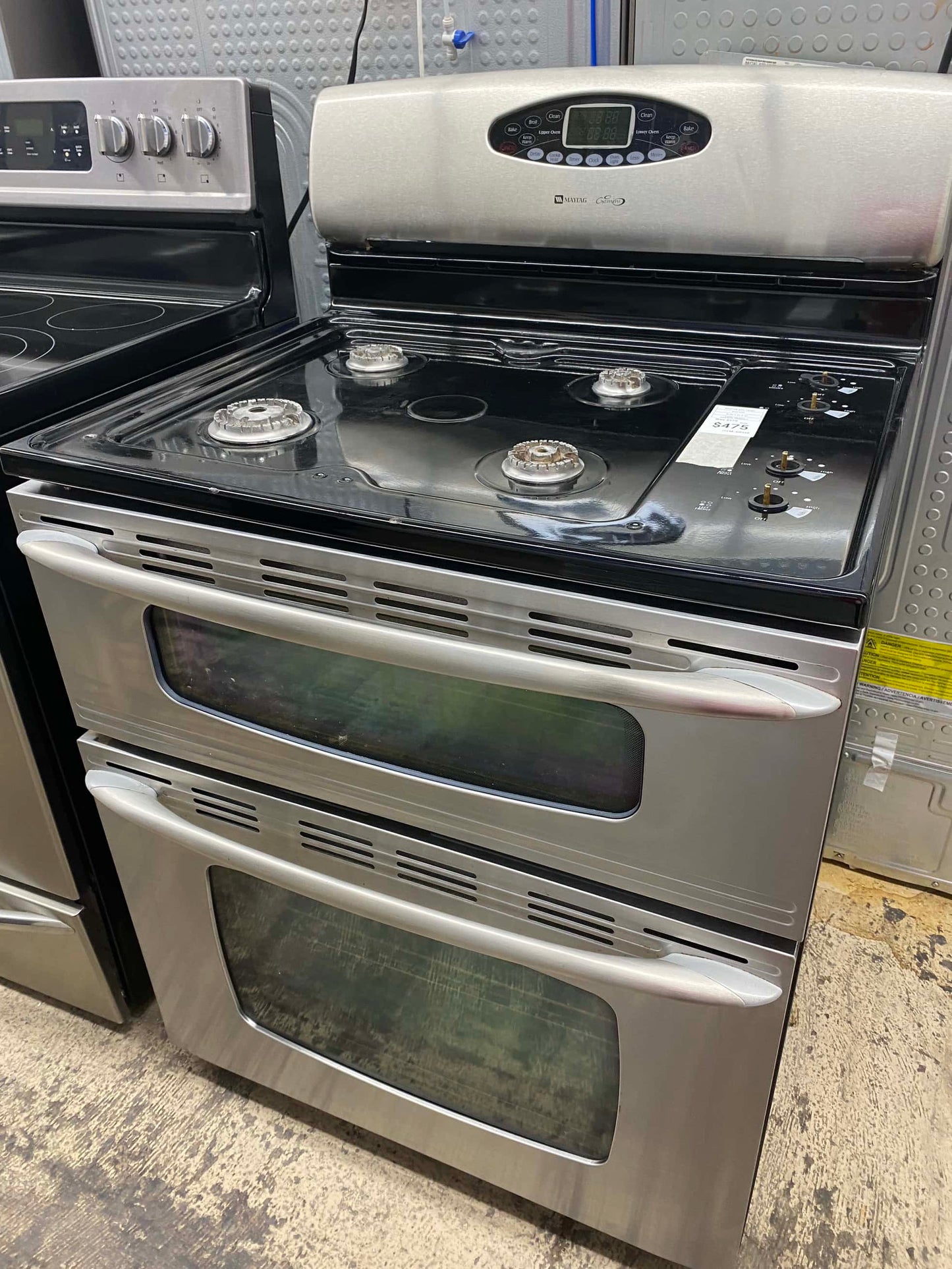 ITEM #GR338 Maytag Stainless steel gas range 5 burner double oven 30 inch