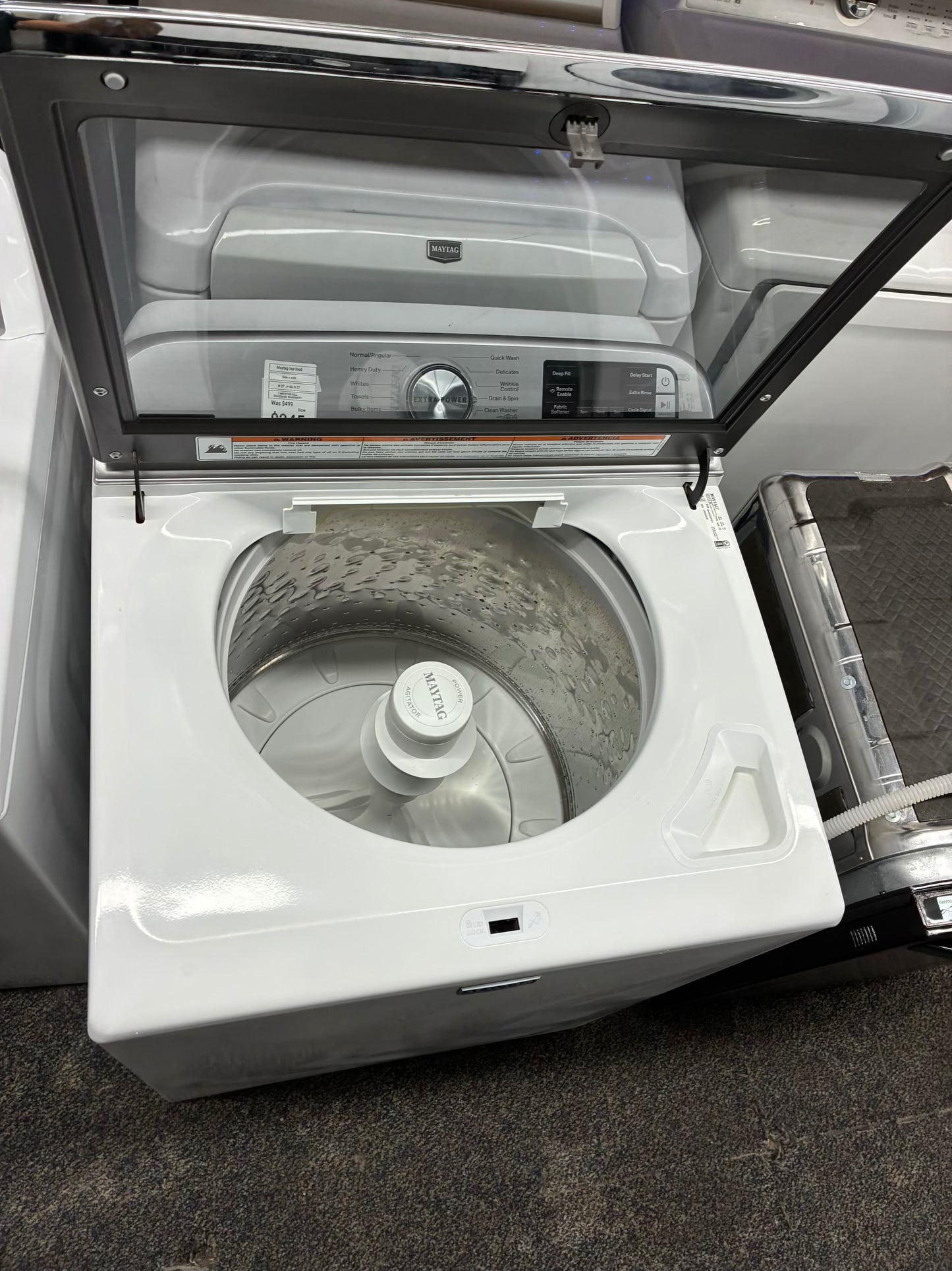 Maytag top load washer large capacity side x side 27”