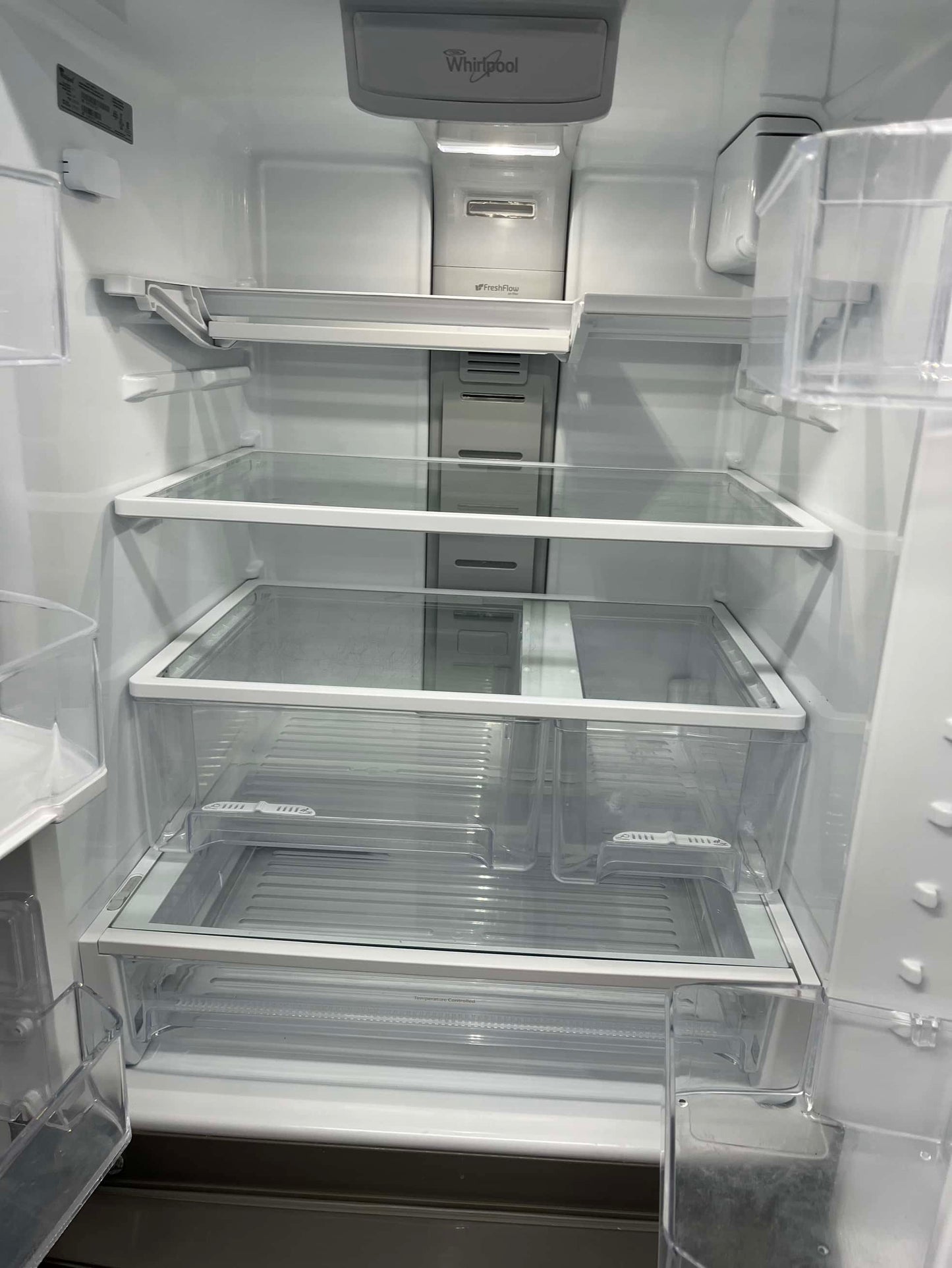 - ITEM: #RF42J Whirlpool French door refrigerator stainless steel 30” with water dispenser and ice maker inside