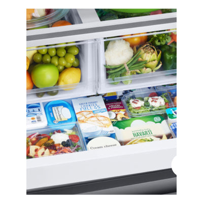 ⭐️ CYBER MONDAY ★ Samsung 33” Open Box - 25 cu. ft. 3-Door French Door Smart Refrigerator with Beverage Center - Stainless Steel RF302