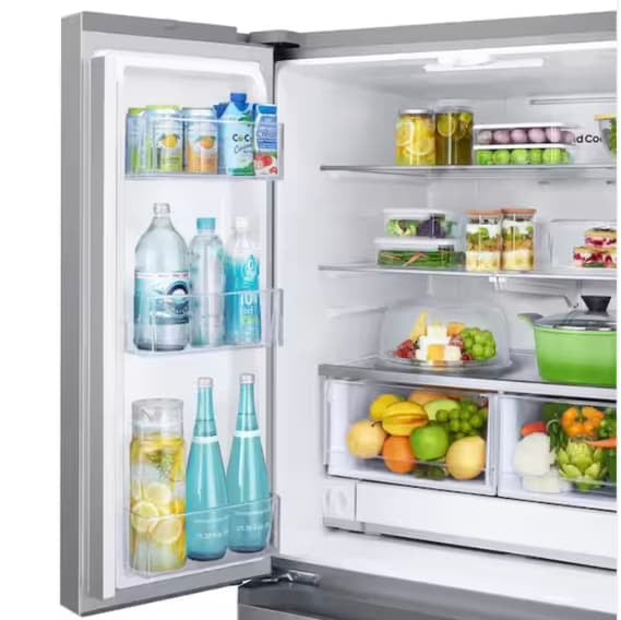 ★ Samsung Open Box 33 in. W 24.5 cu. ft. 3-Door French Door Smart Refrigerator in Stainless Steel with Dual Icemaker RF045 - ST2