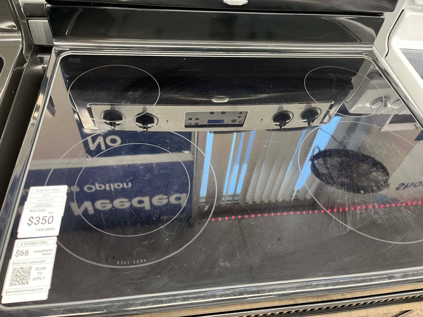- Item: #GR85G Whirpool electric range 5 burner Stainless Steel convection 30 in
