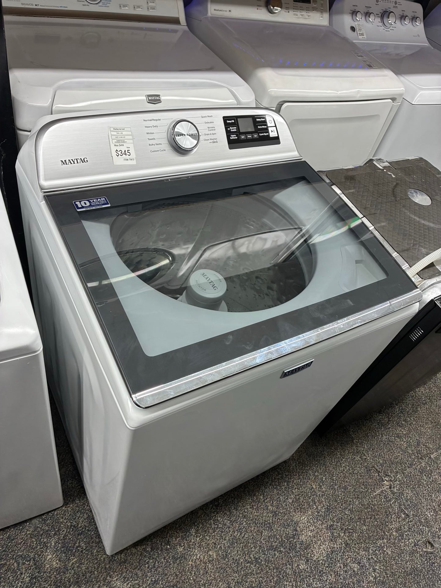 Maytag top load washer large capacity side x side 27”