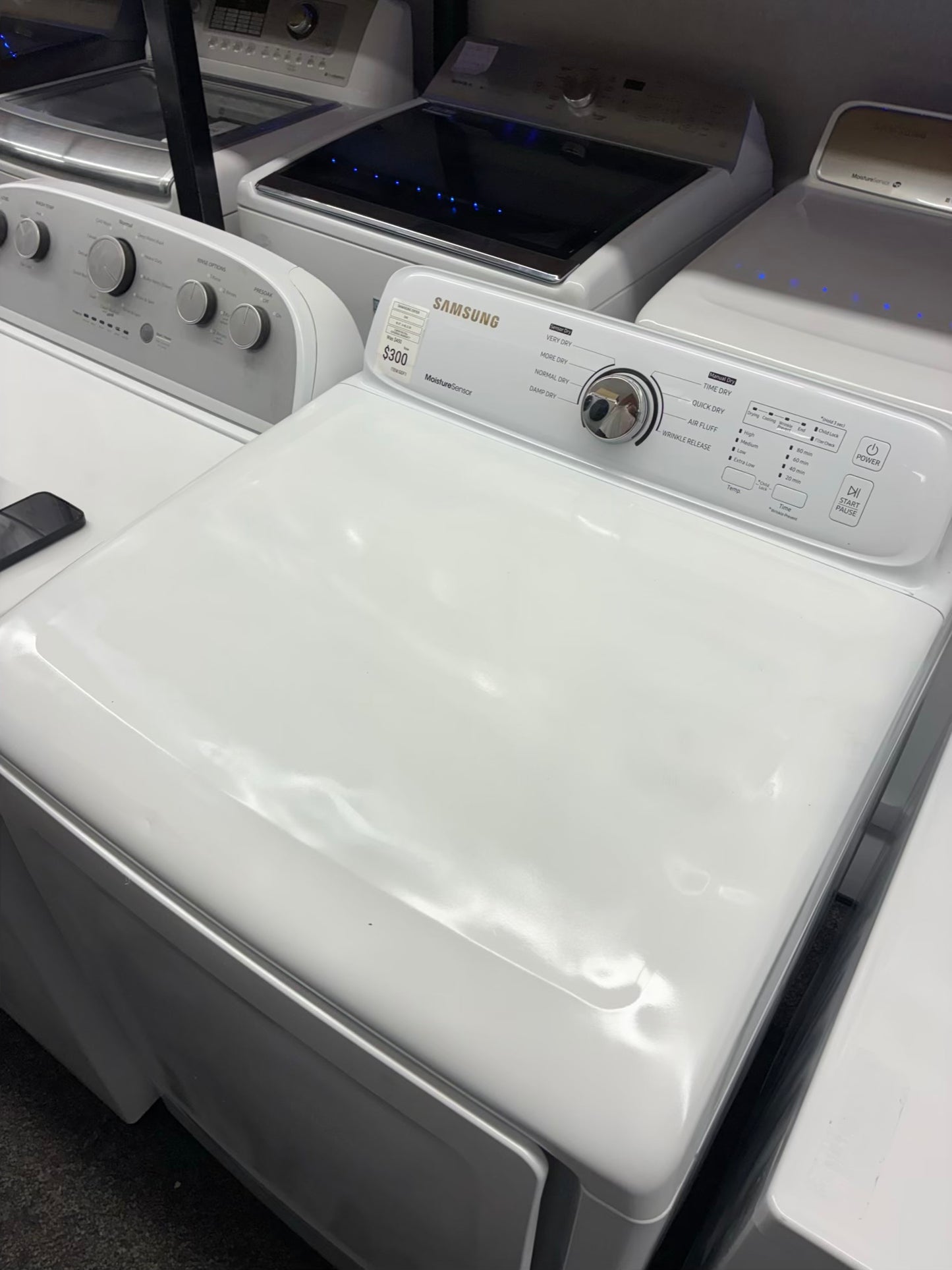Samsung gas dryer side by side 27 inch moisture sensor