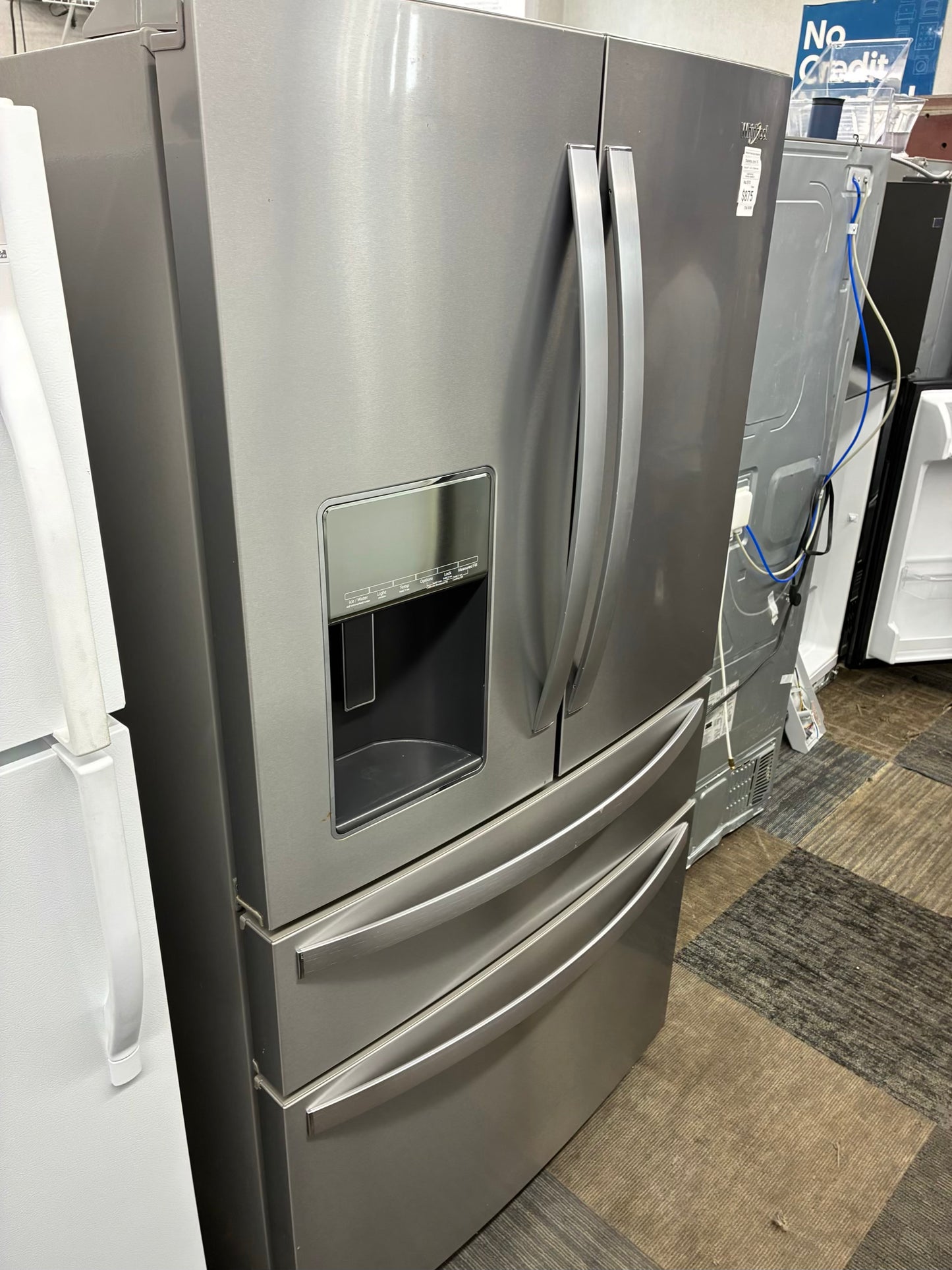 Whirlpool french door refrigerator stainless steel with ice maker 36”