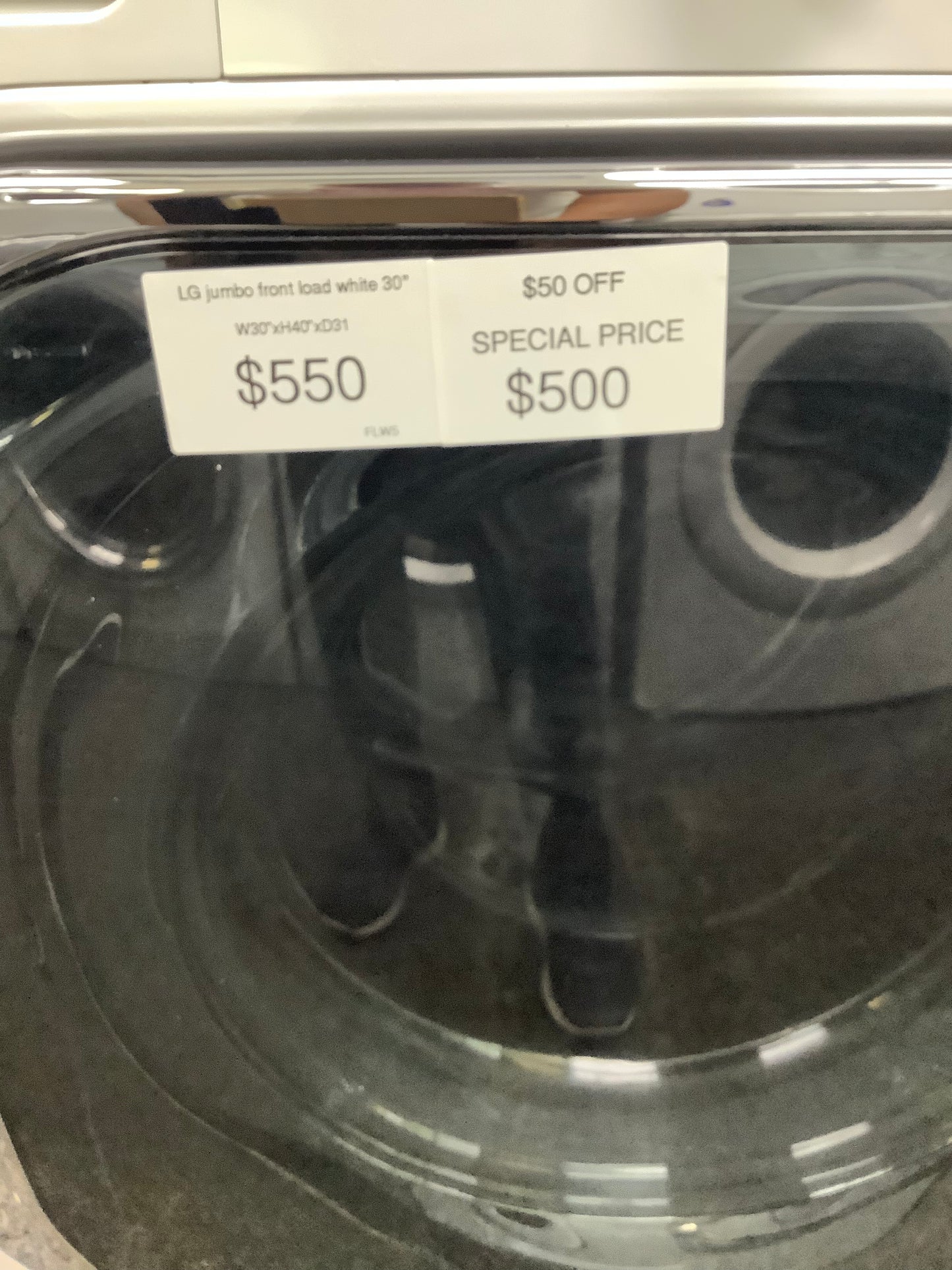 LG JUMBO front load washer steam clean 30” 💥💥$50 OFF💥💥ORIGINAL PRICE $550💥💥