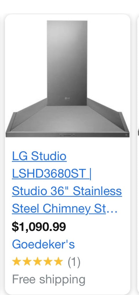 Lg studio 36 stainless steel chimney new Range Hood
