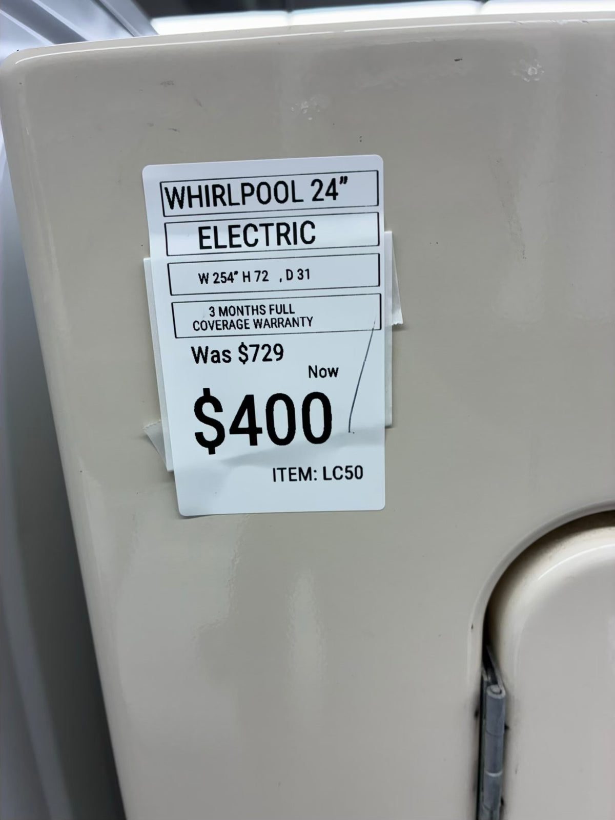 Whirlpool center  washer and dryer set electric stackable 24”