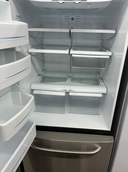 GE bottom freezer refrigerator stainless steel 30”