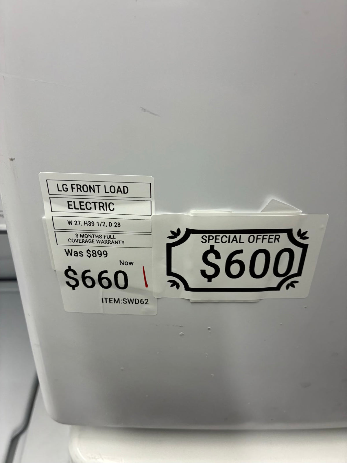 LG  electric washer and dryer 27” front load