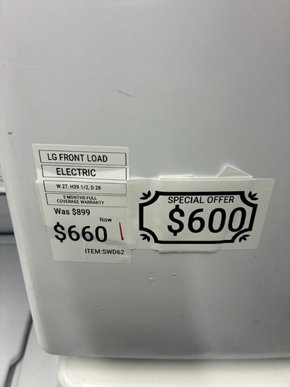 LG  electric washer and dryer 27” front load