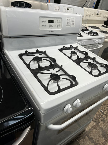- ITEM #GR62X  Tappan gas range white 4 burner 30” in