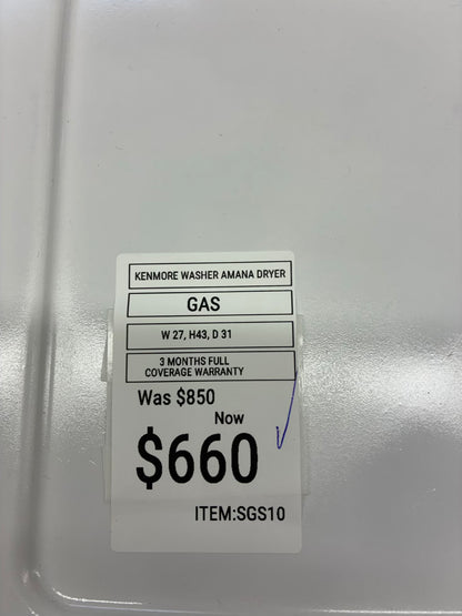 KENMORE WASHER N DRYER TOP LOAD ELECTRIC 27”