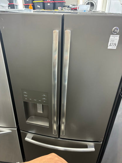 GE French door refrigerator stainless steel 33” ice maker water dispenser