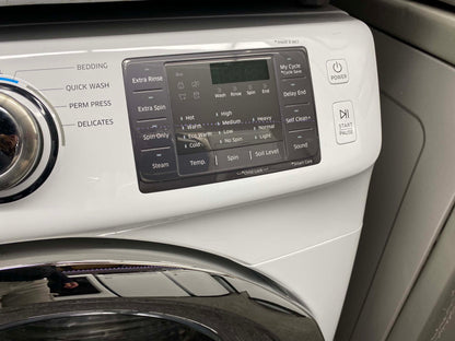 Item: #W19Y Samsung high efficiency and electric dryer stainless steel drum front load ,stackable or side by side 27”