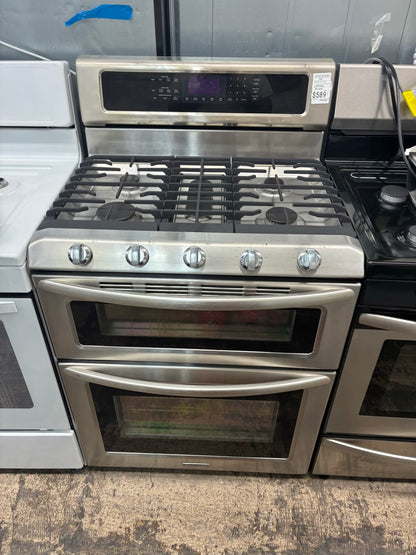 Kitchen Aid Gas Range Stainless Steel 5 Burners 30” double oven