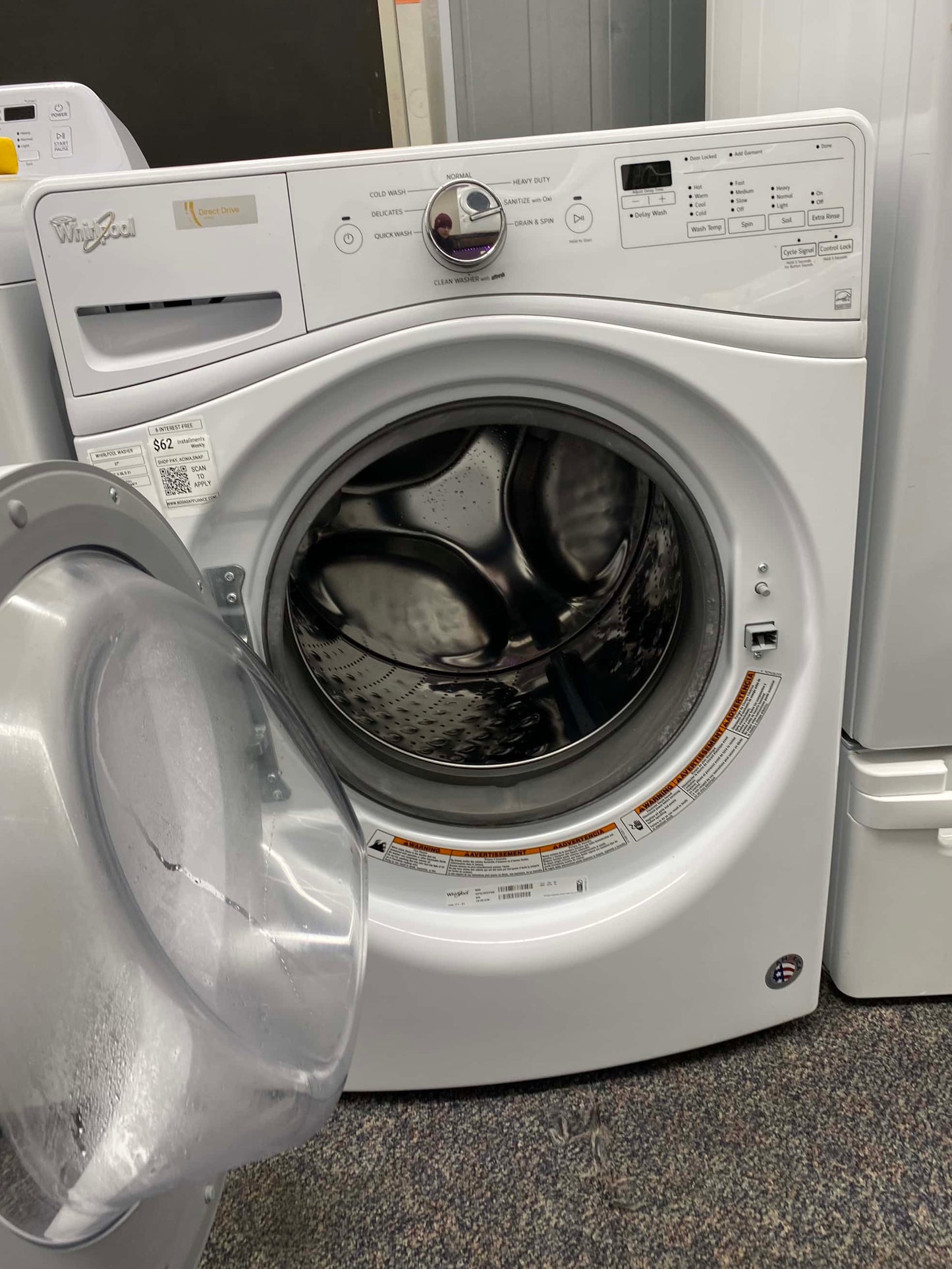 ITEM #W29Z Whirlpool front load washer machine  super capacity 27”