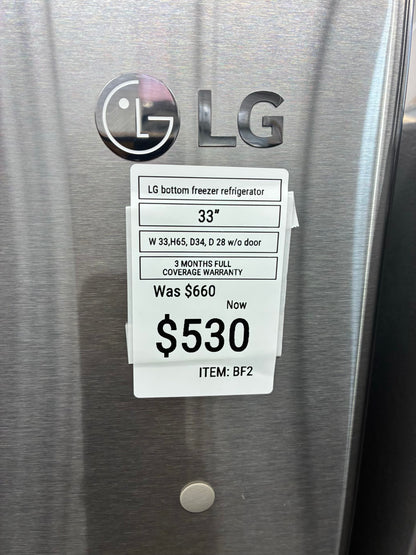 LG bottom freezer stainless steel 33” ice maker