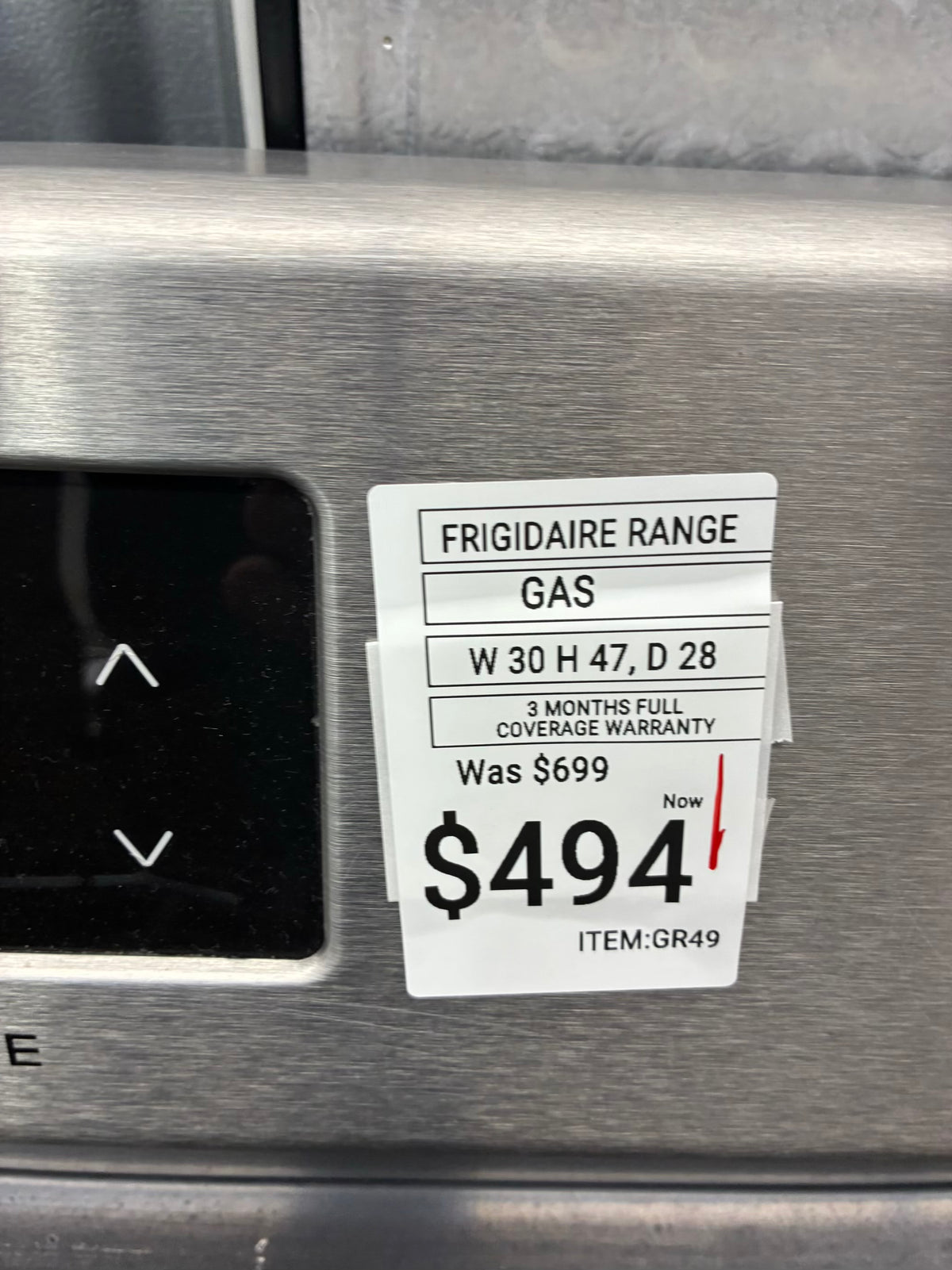 Frigidaire Gas Range stainless steel 5 Burners 30”
