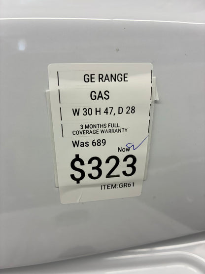 GE gas range 4 burners white  30”