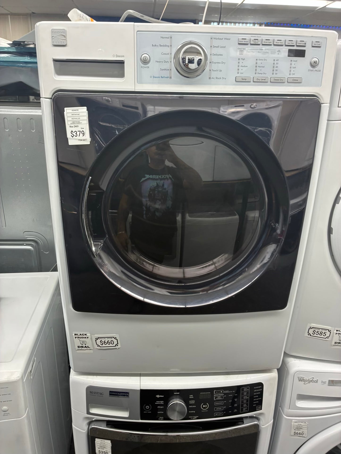 Gas Front load set Maytag washer and gas Kenmore dryer 27” large capacity