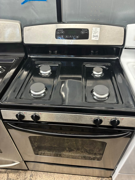 GE Gas Range stainless steel 4 Burners 30”