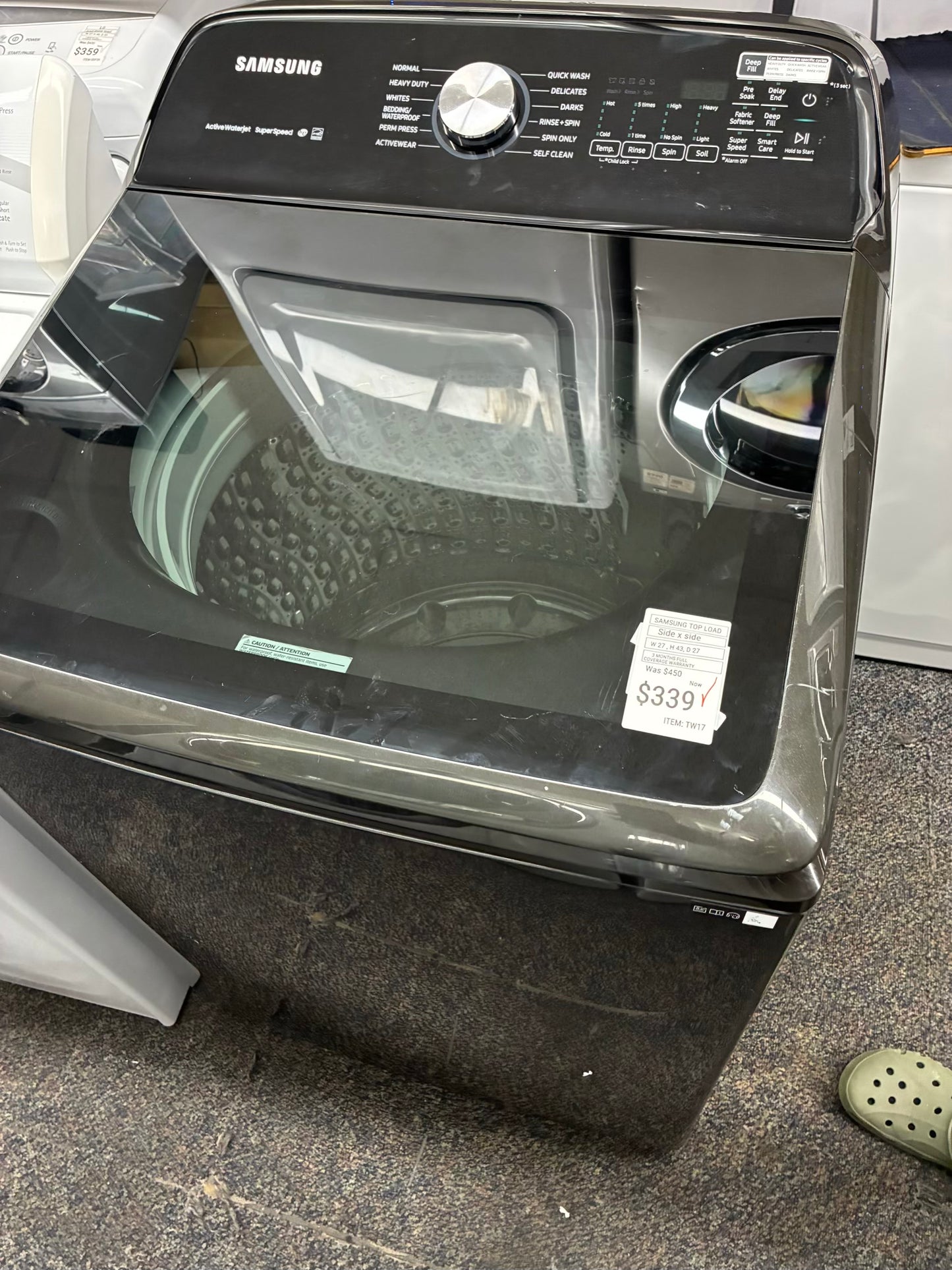 SAMSUMG top load washer 27” large capacity white