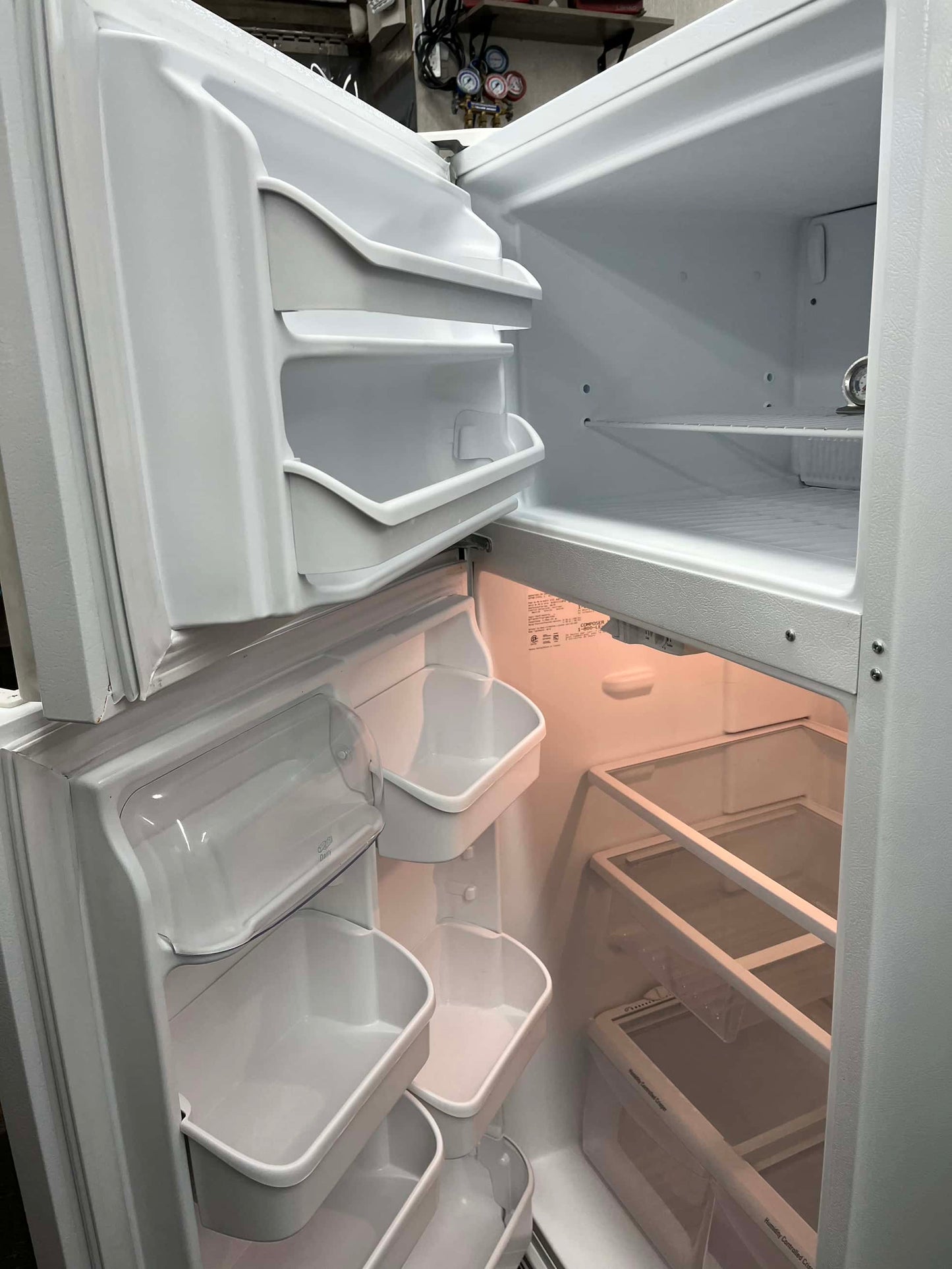ITEM: #RF29A kenmore top  freezer white refrigerator  30” in