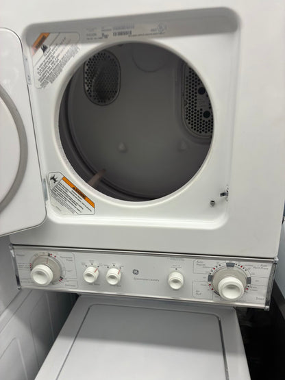 GE laundry center  washer and dryer set gas stackable 24”