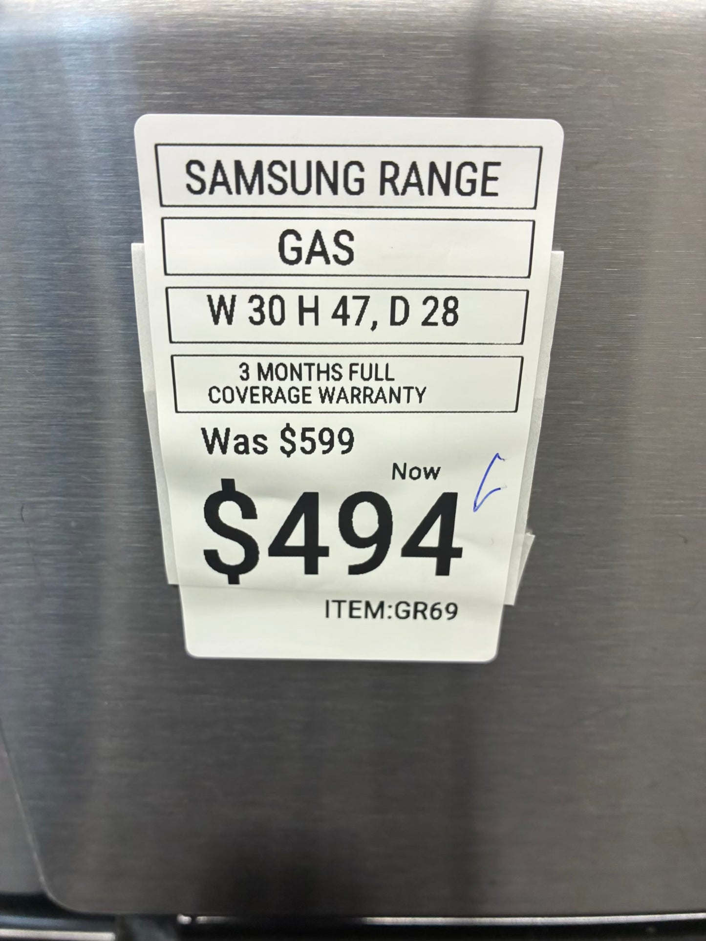 Samsung Gas Range Stainless Steel 5 Burners 30”