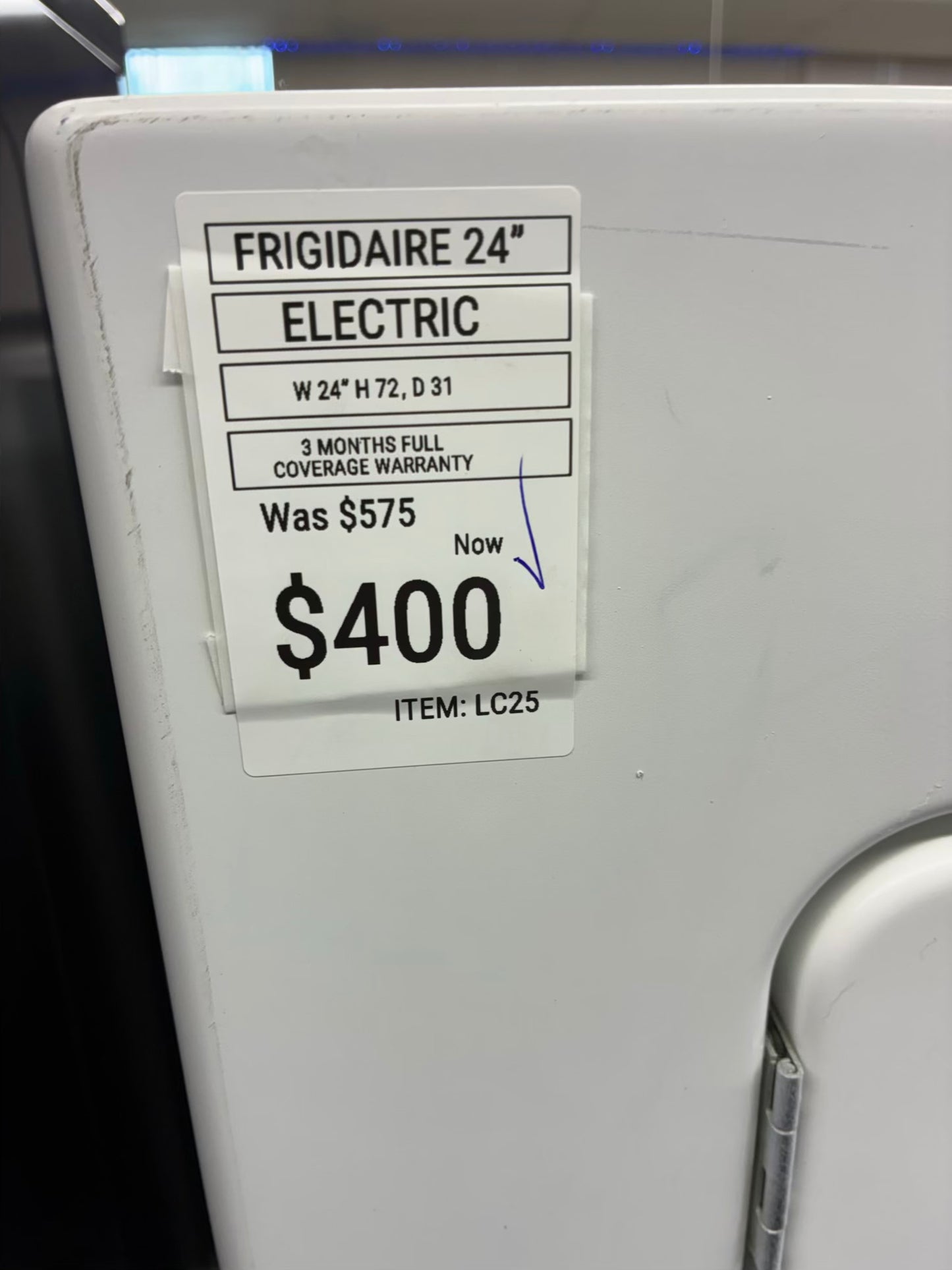 Frigidaire laundry center  washer and dryer set electric stackable 24”