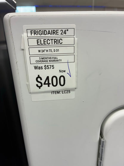 Frigidaire laundry center  washer and dryer set electric stackable 24”