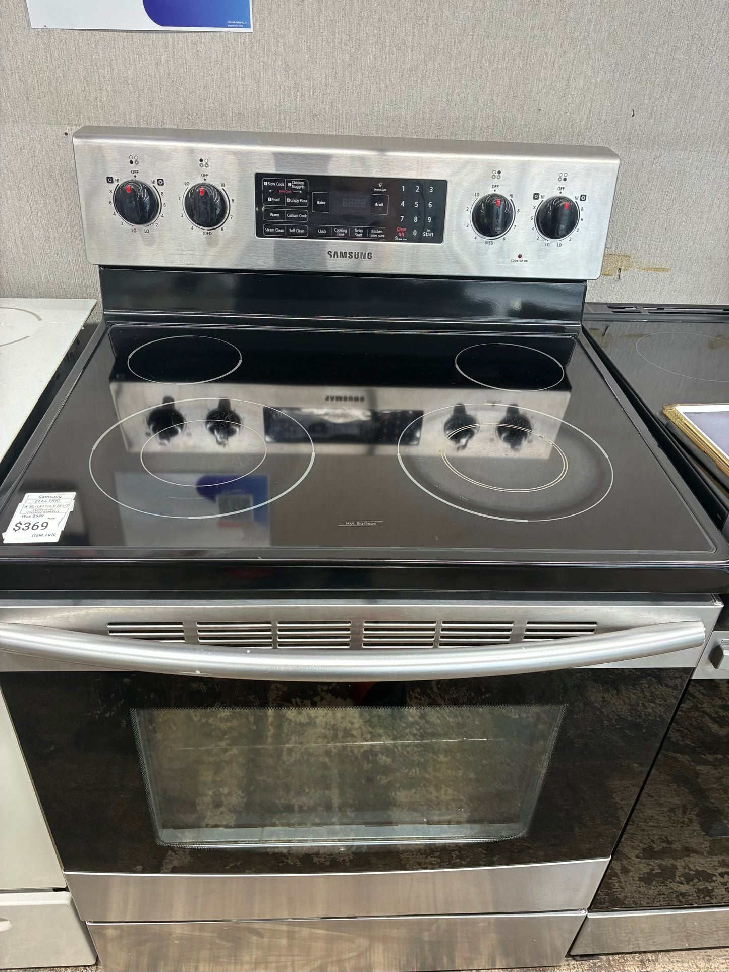 Samsung electric stainless steel range 4 burner 30 inch