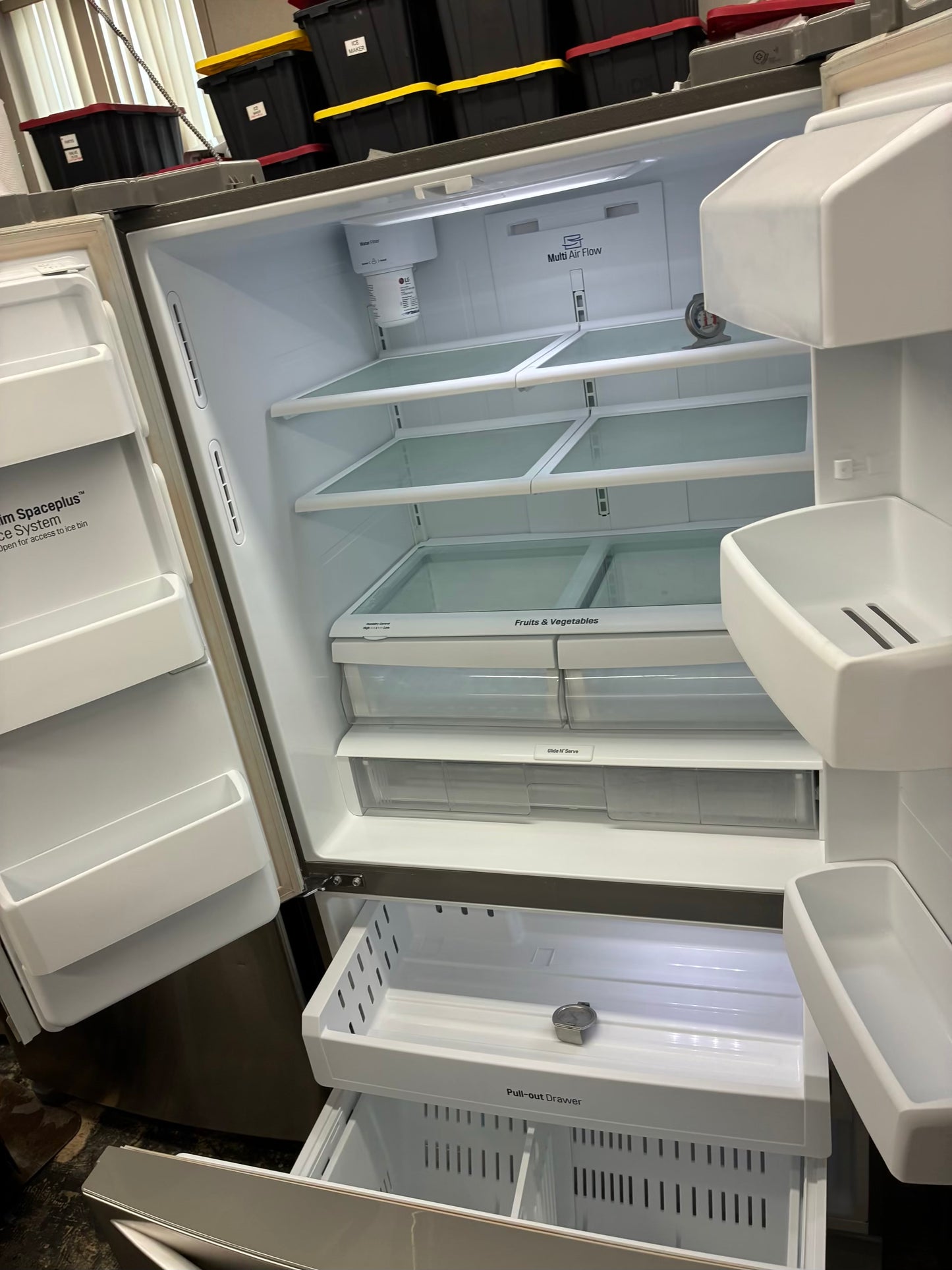 LG French door refrigerator stainless steel 36” ice maker water dispenser