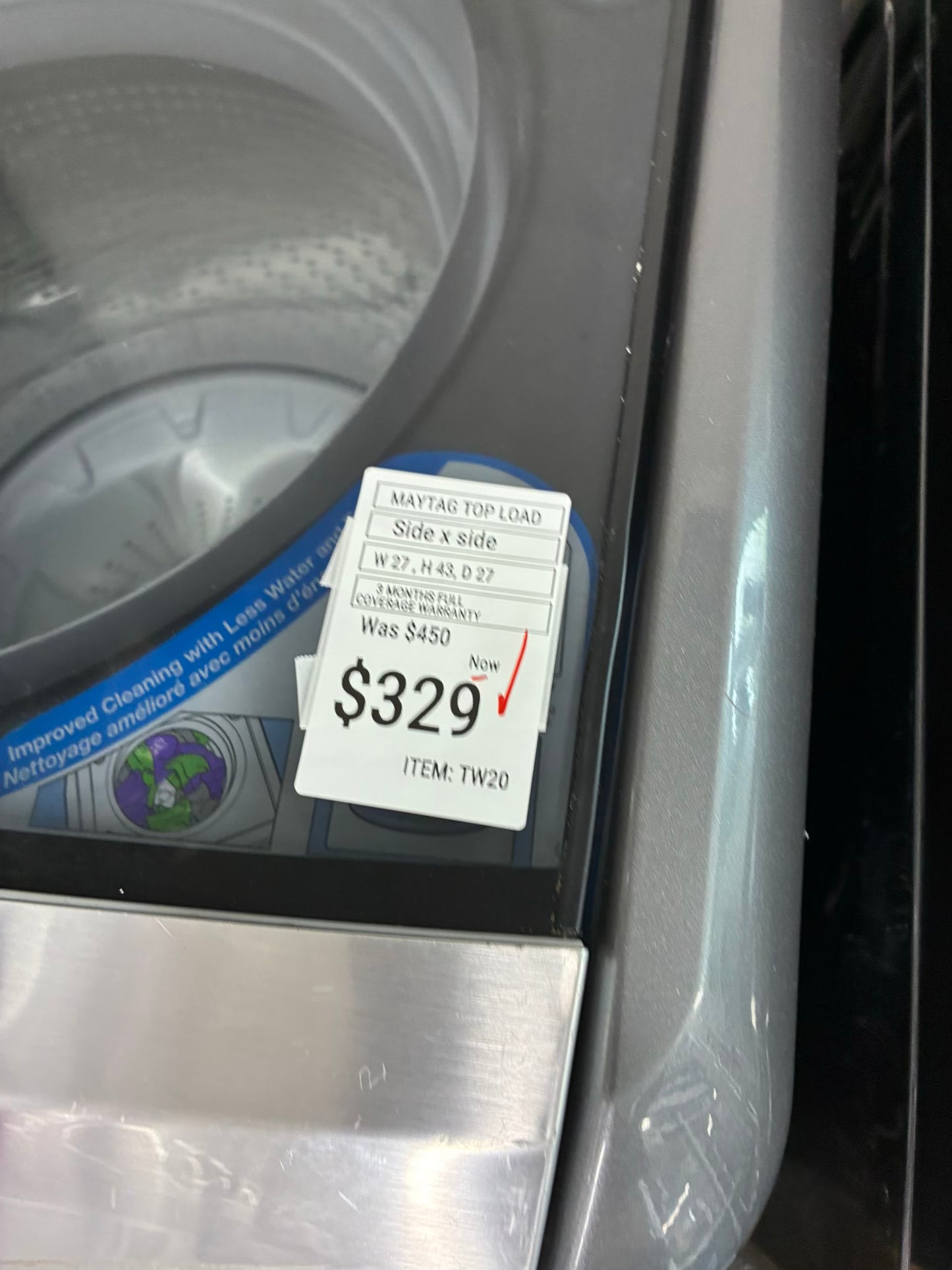 Maytag top load washer 27” large capacity
