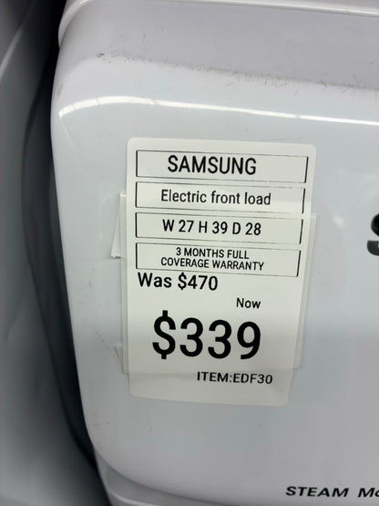 Samsung Electric Dryer 27” white front load