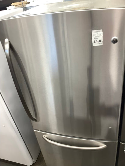Stainless steel GE Bottom Freezer Refrigerator